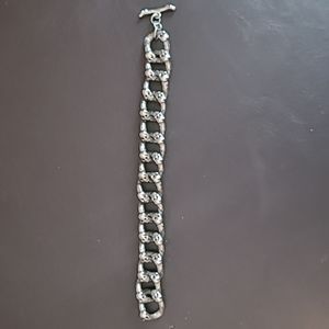 Metal Chain Link Men's Bracelet Skulls Biker